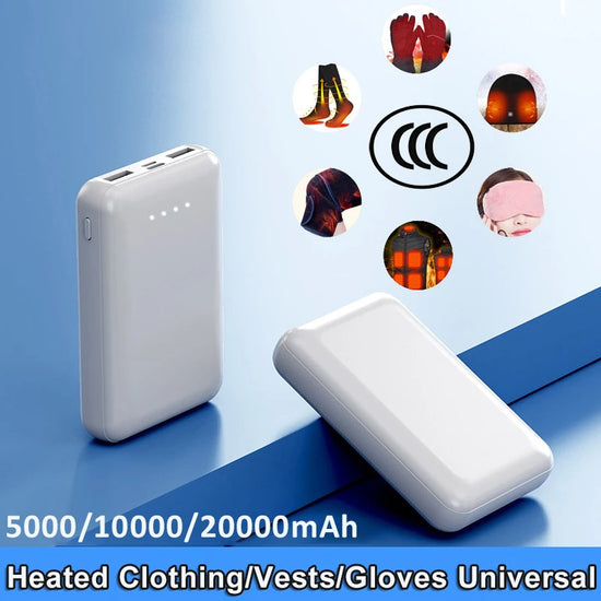 Portable Power Bank 20000mah External Battery USB Fast Charging Mini Heating For Vest Jacket Socks Glove Equipment