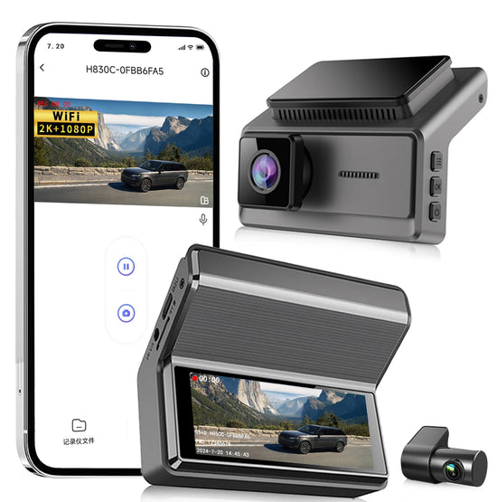 Dash Cam UHD 2K for Car Camera Night Vision With GPS WiFi 24h Parking Loop Record 2K Front 1080P Rear Dual Lens Driving Recorder