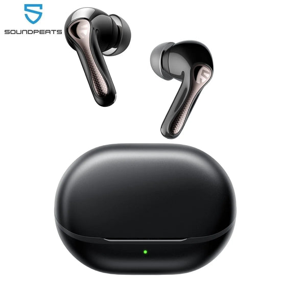 Auriculares inalámbricos SOUNDPEATS Air5 Pro de 55 dB con cancelación activa de ruido (ANC) híbrida adaptativa, Bluetooth 5.4, alta resolución LDAC aptX sin pérdidas, 6 micrófonos con IA ENC