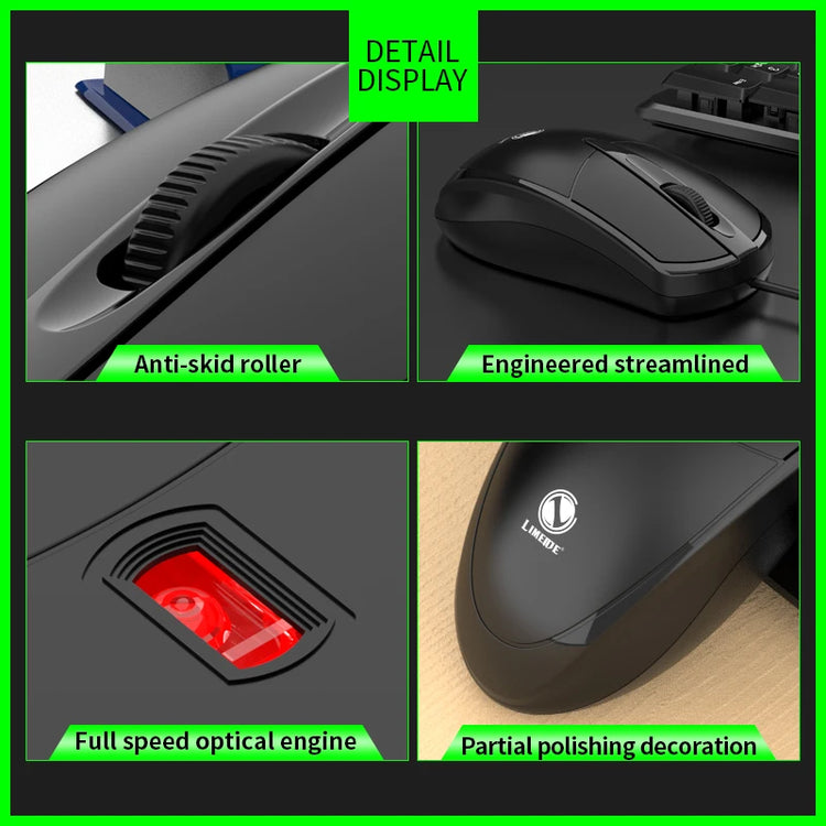 301 Wired USB Optical Mouse for Office & Gaming
