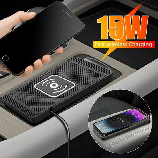 Wireless Car Charger Charging Pad 15w Non Slip Qi Fast Charger for Car Wireless Phone Charger for Android for IPhone 11/12/13/14