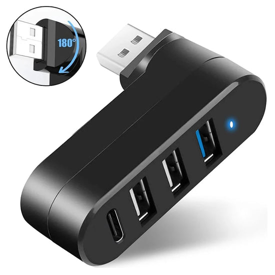 USB 3.0 Power Adapter 180° Rotatable 4 Ports USB 2.0 Hub Type USB C Hub High Speed Data Transfer Docking Station For PC Laptops