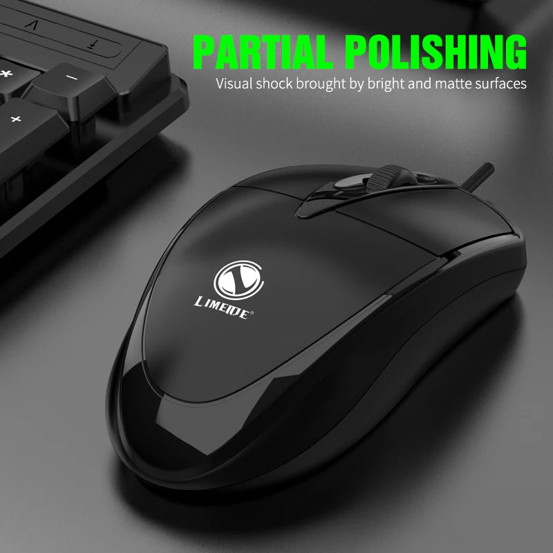 301 Wired USB Optical Mouse for Office & Gaming